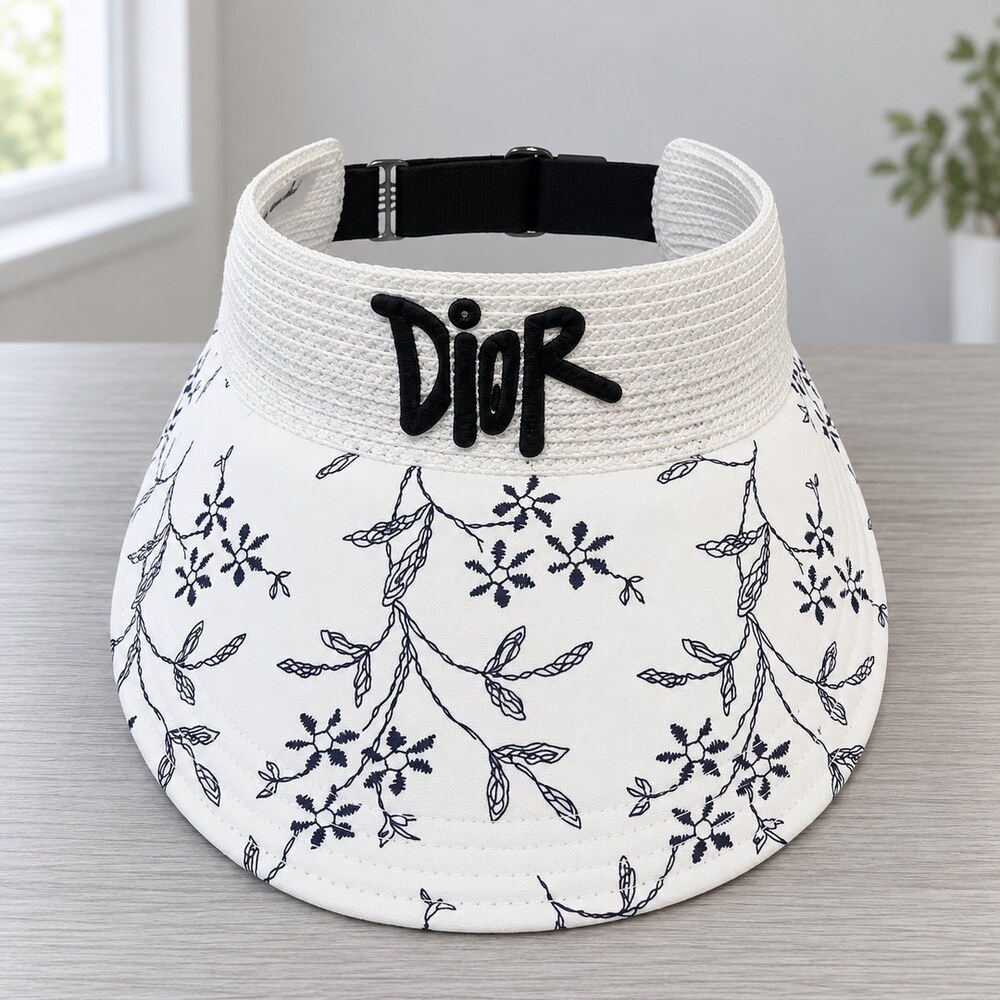 Dior White Floral Sun Visor